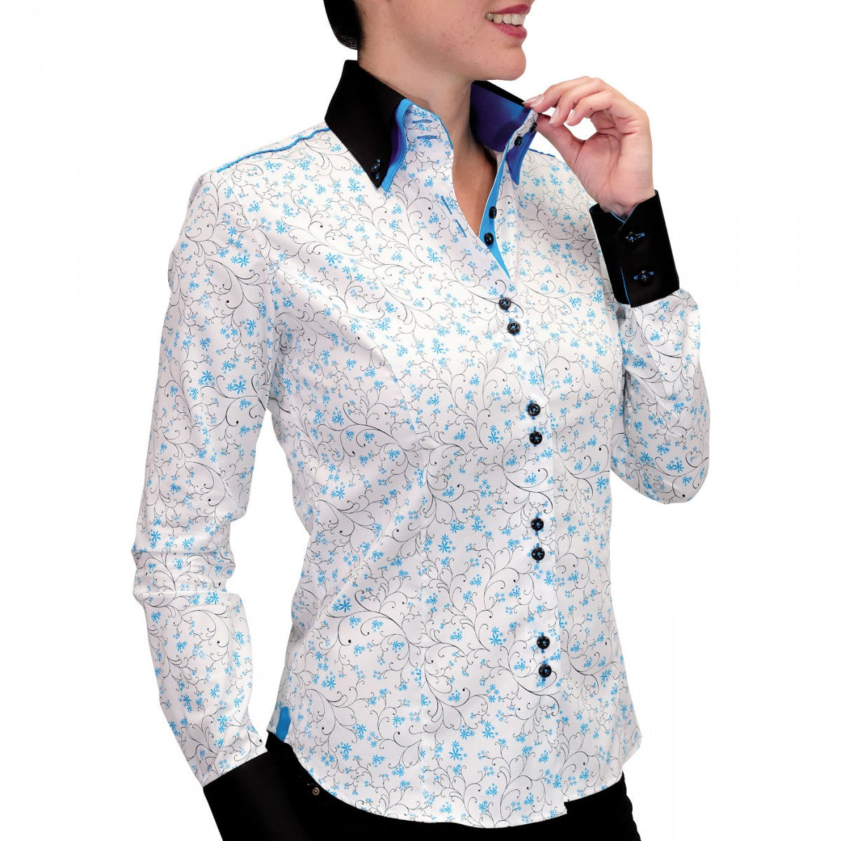 Chemise double boutonPENELOPE Andrew Mc Allister JF7AM1 blanc bleu