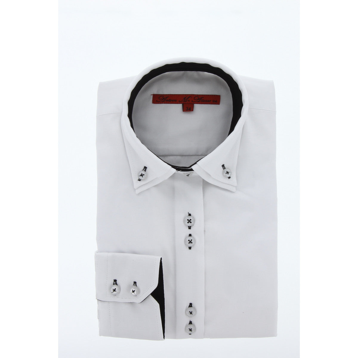 Chemise femme double col carina2-abf2am2 blanc noir