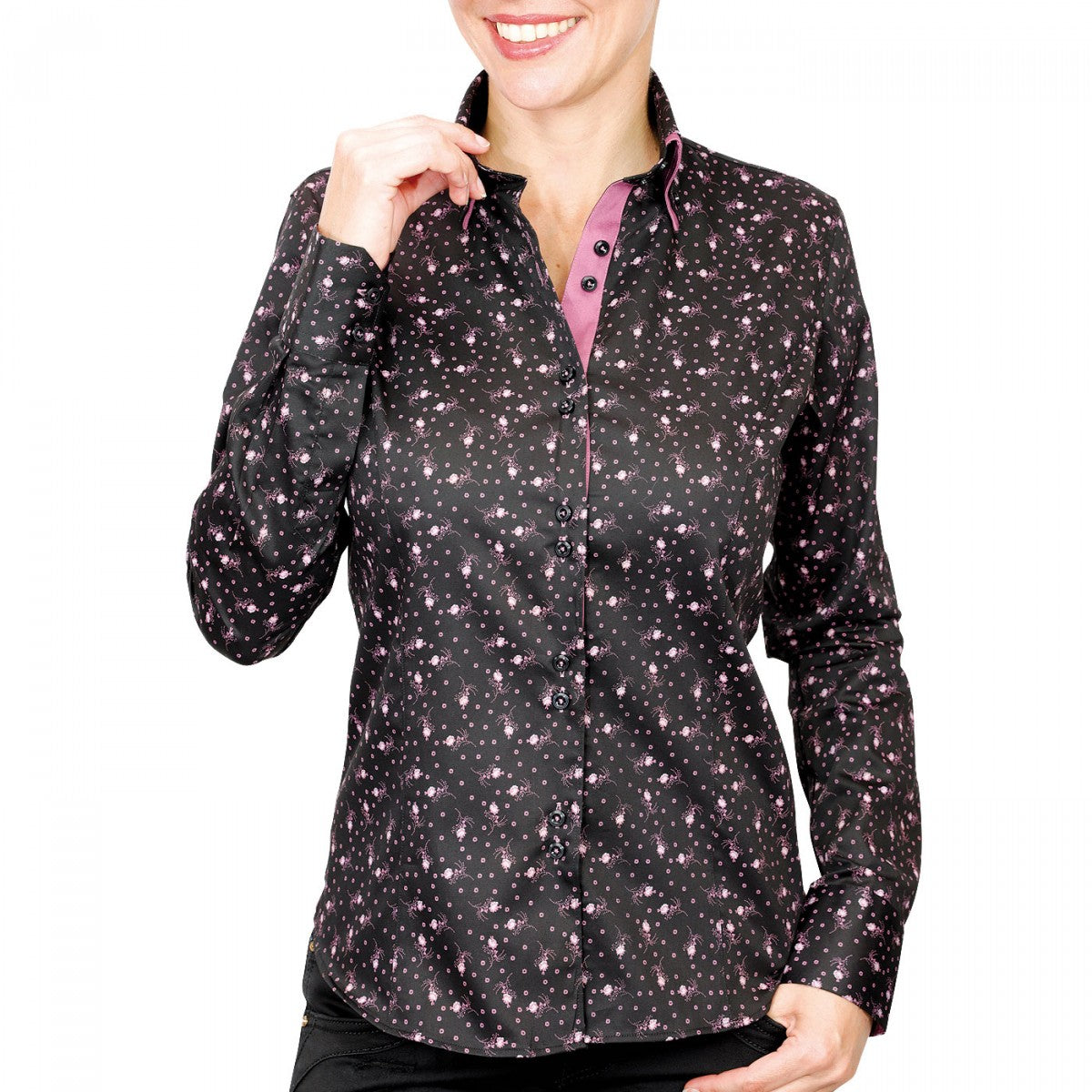 Chemise double col noir
