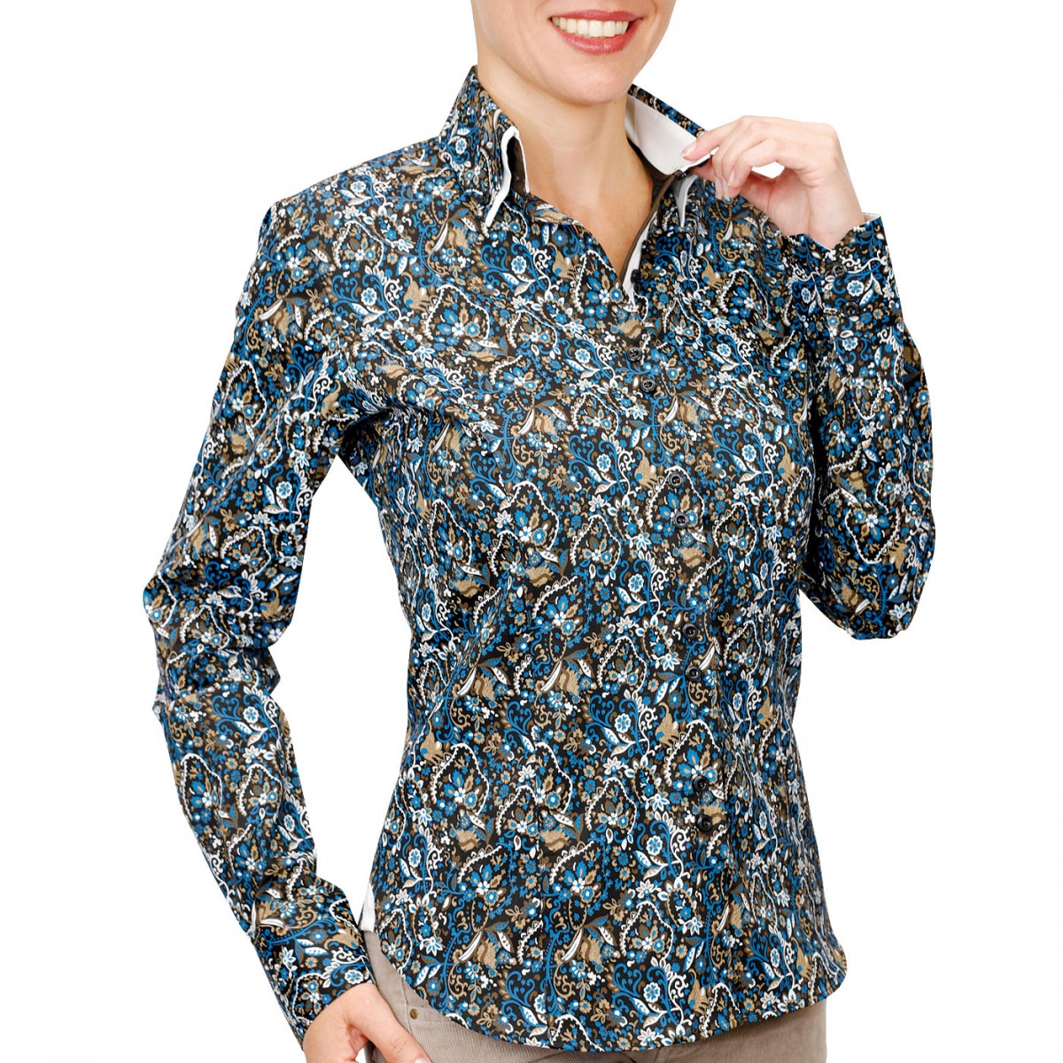 Chemise double colPENNY Andrew Mac Allister PF4AM1 bleu