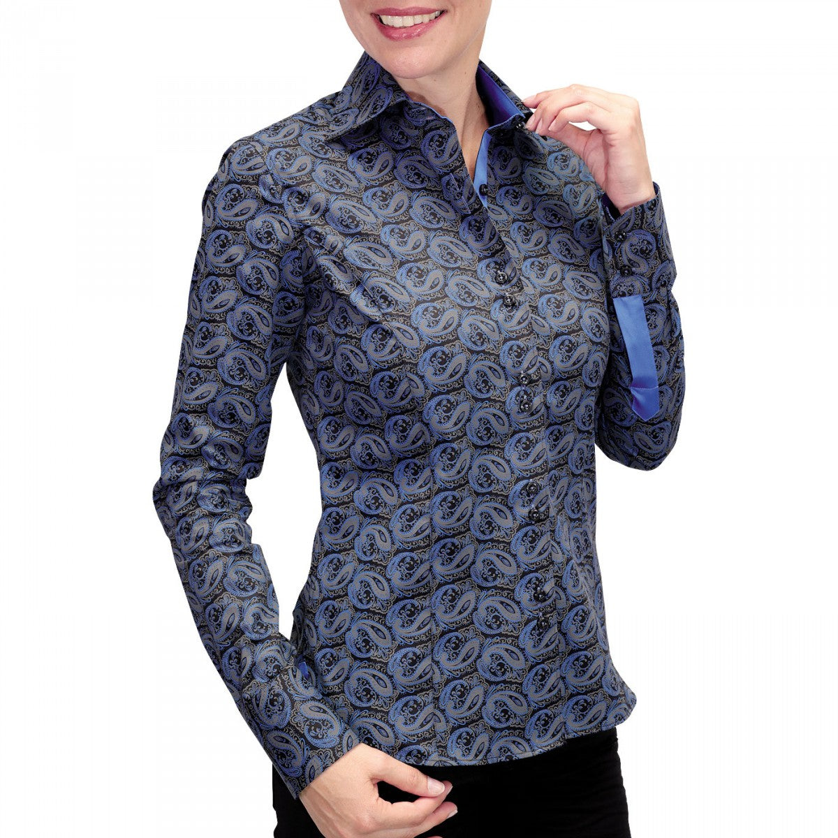 Chemise impriméeDARK Andrew Mc Allister JF5AM1 noir bleu
