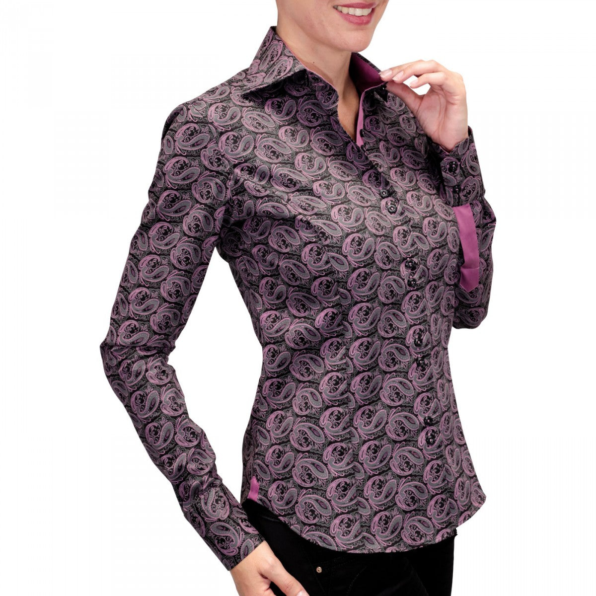 Chemise impriméeDARK Andrew Mc Allister JF5AM3 noir rose