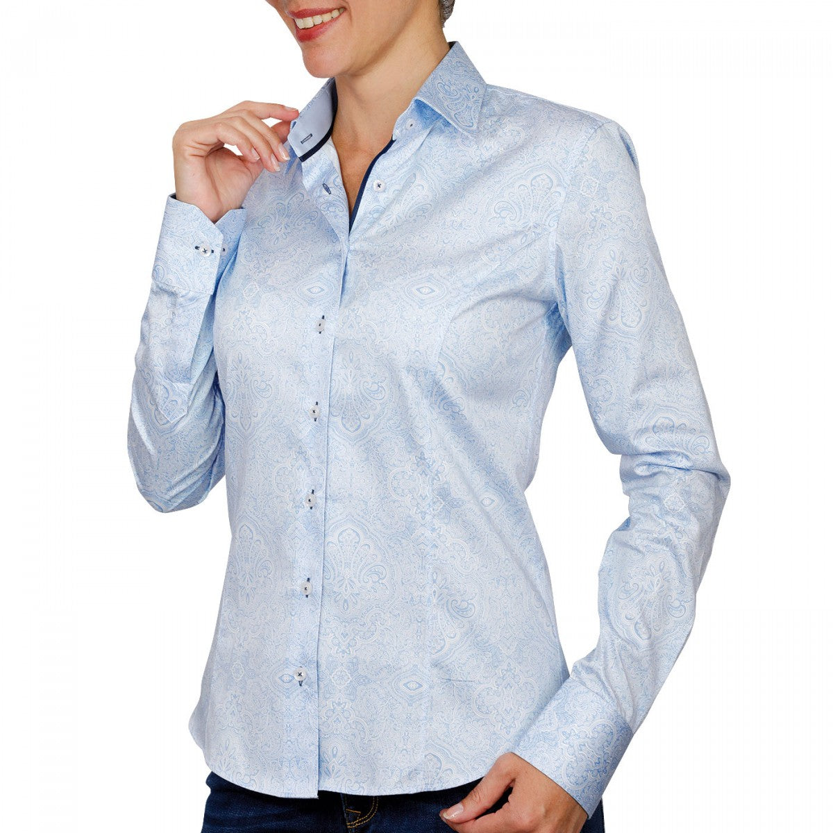 Chemise impriméeKIARA Andrew Mac Allister PF9AM2 bleu