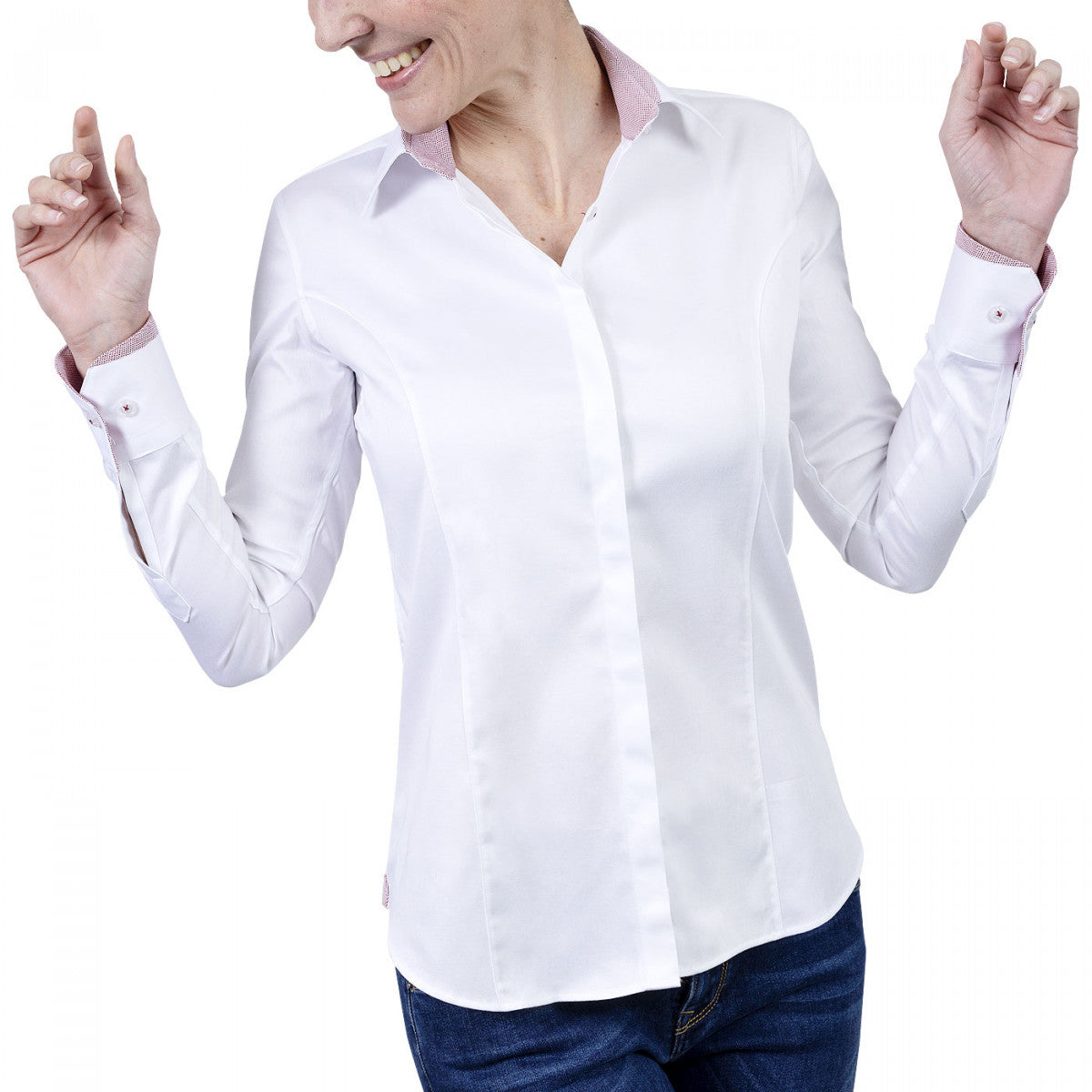 Chemise femme mode NANA-faa4am2 blanc rouge