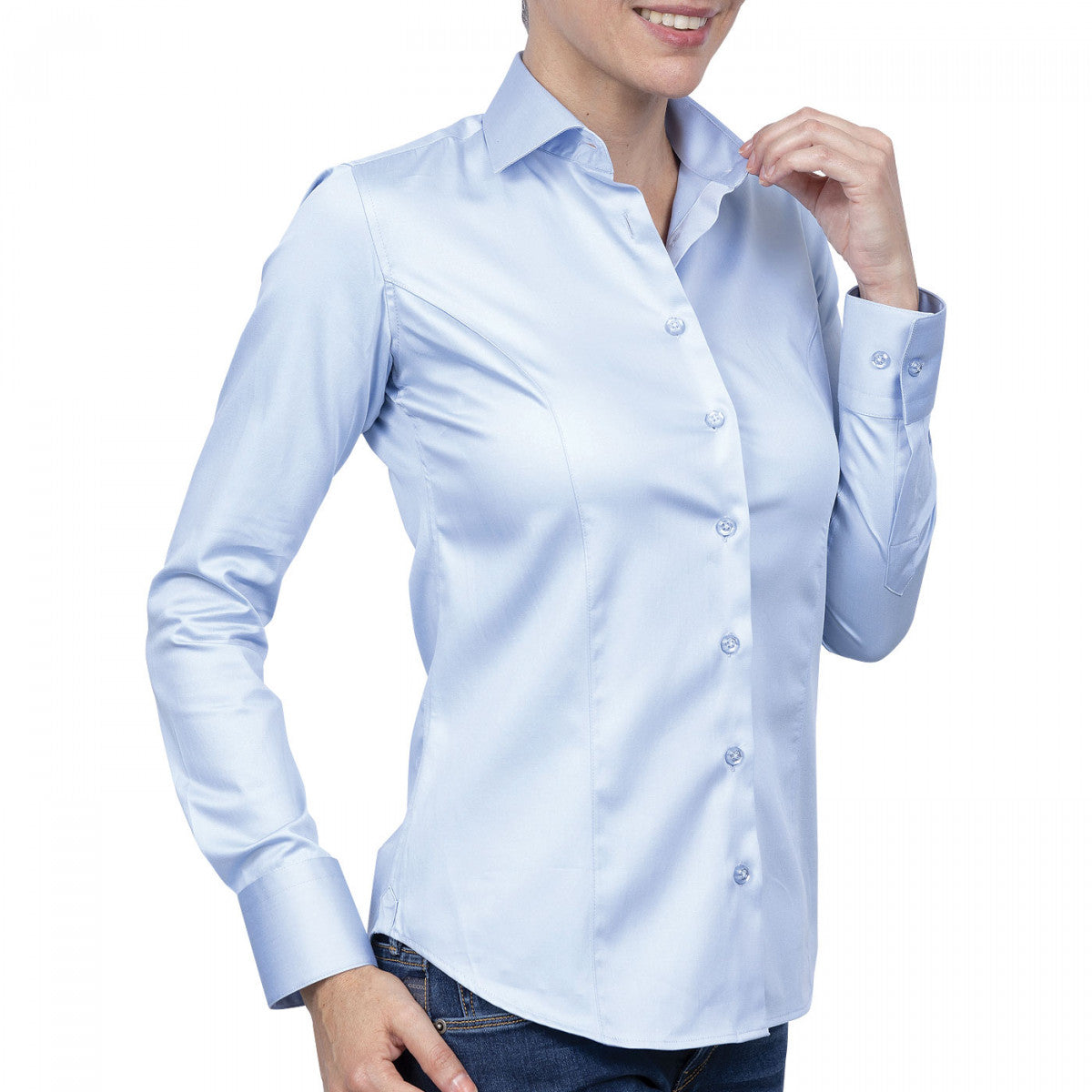 Chemise unie bleu