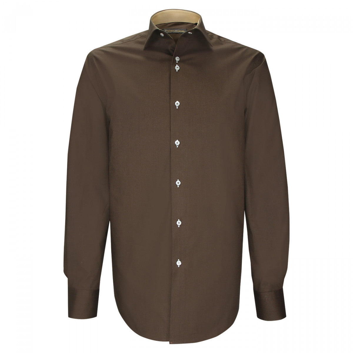 Chemise coupe droite 100% coton AE2EB1 marron fonce