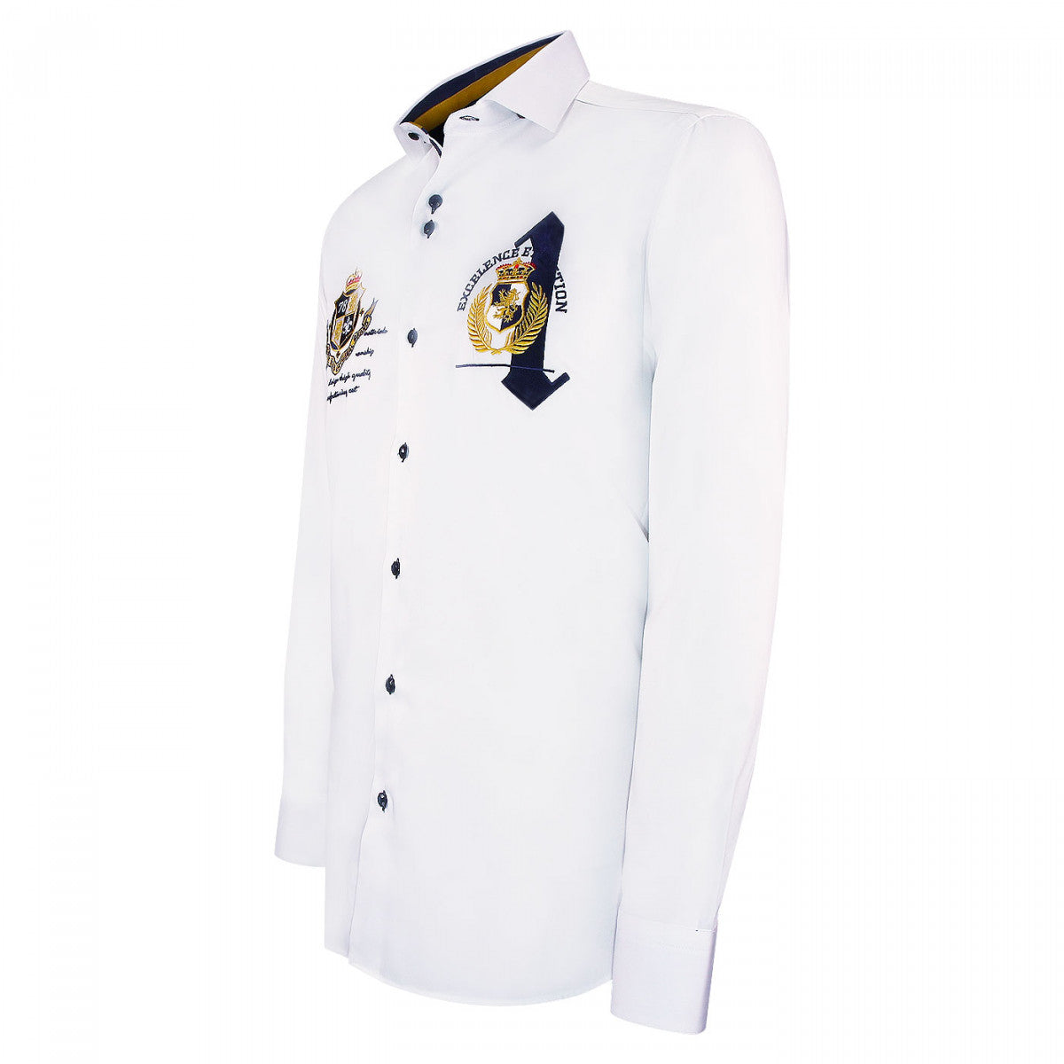 Chemise cintrée à broderies UNO-AA8EB1 blanc