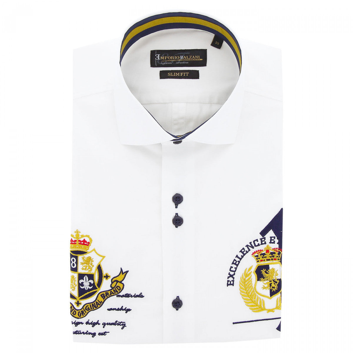 Chemise cintrée à broderies UNO-AA8EB1 blanc