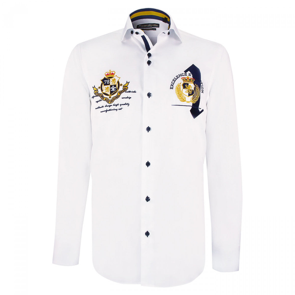 Chemise cintrée à broderies UNO-AA8EB1 blanc