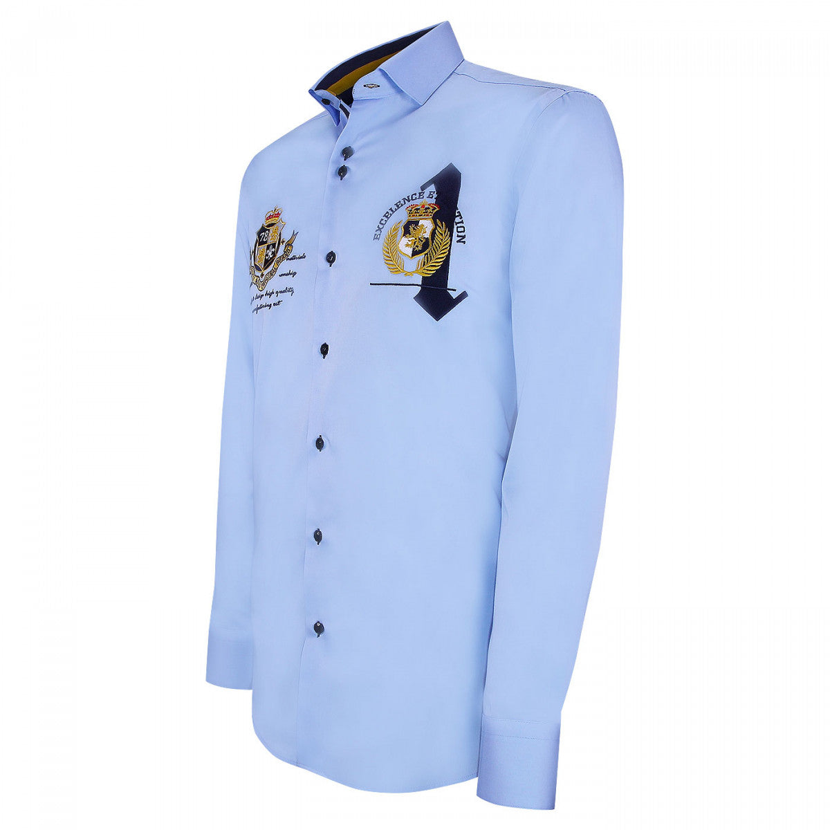 Chemise cintrée à broderies UNO-AA8EB2 bleu