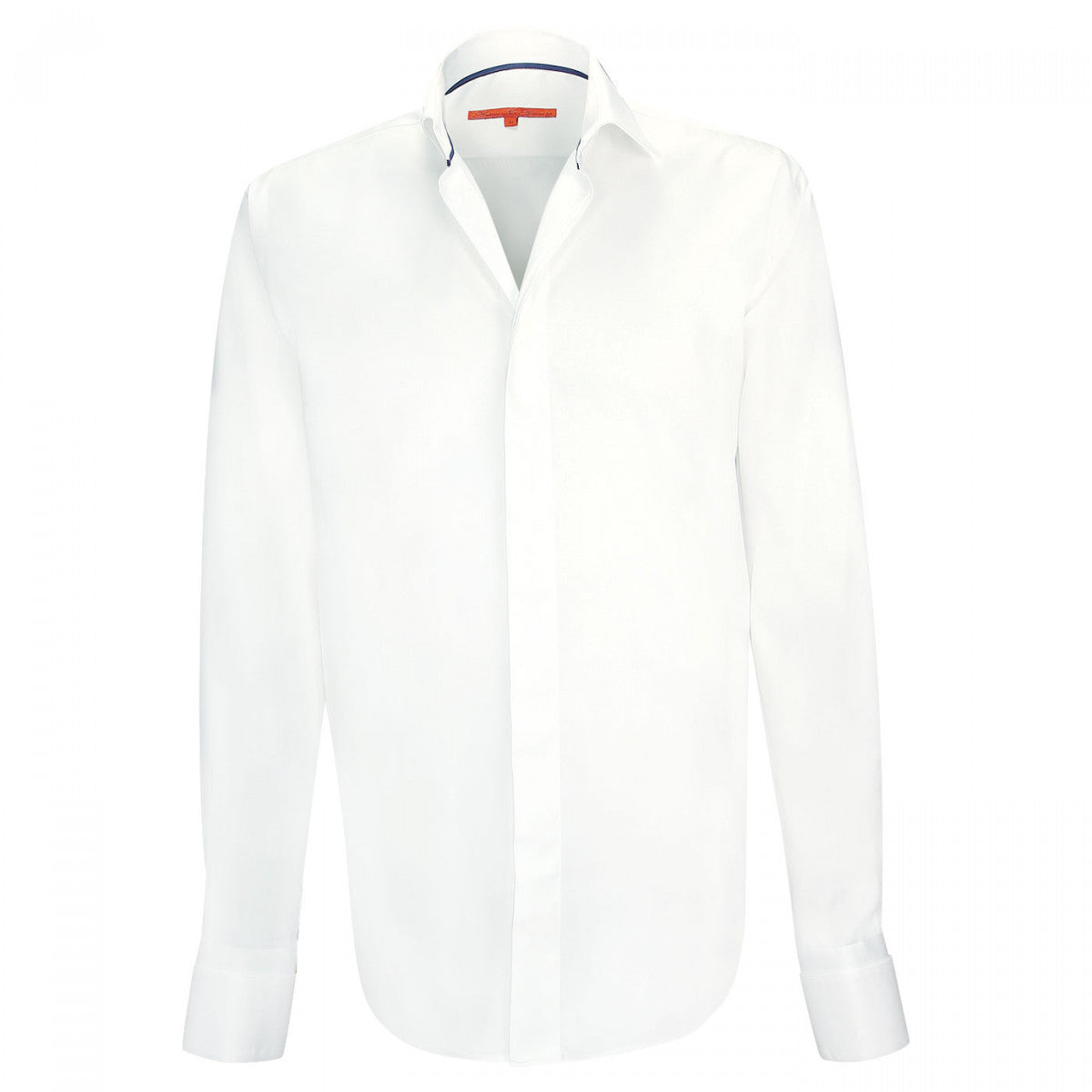 Chemise à manchette biseautée WILLIAM Andrew Mc Allister E4AM4 blanc bleu