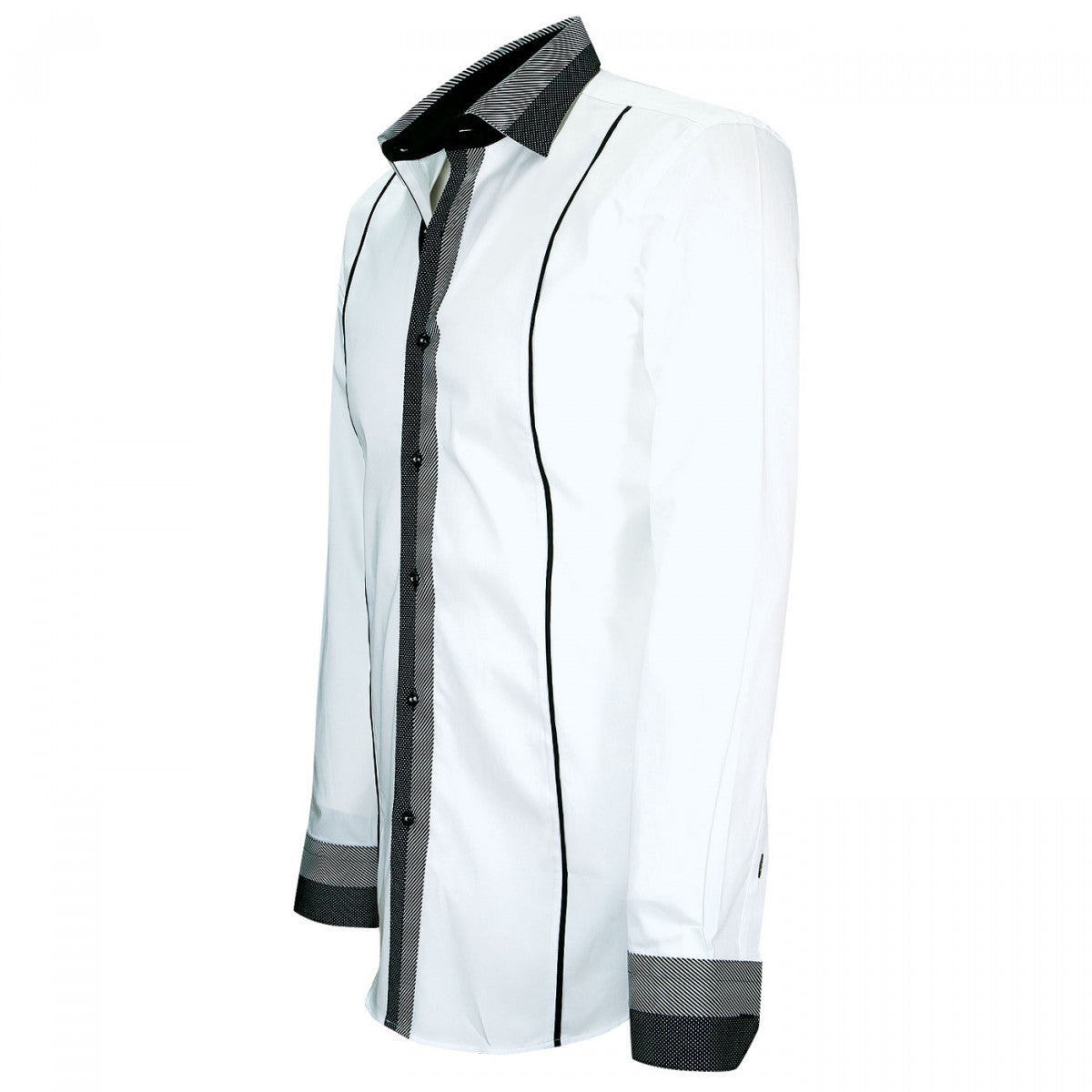 Chemise bi-matiere blanc