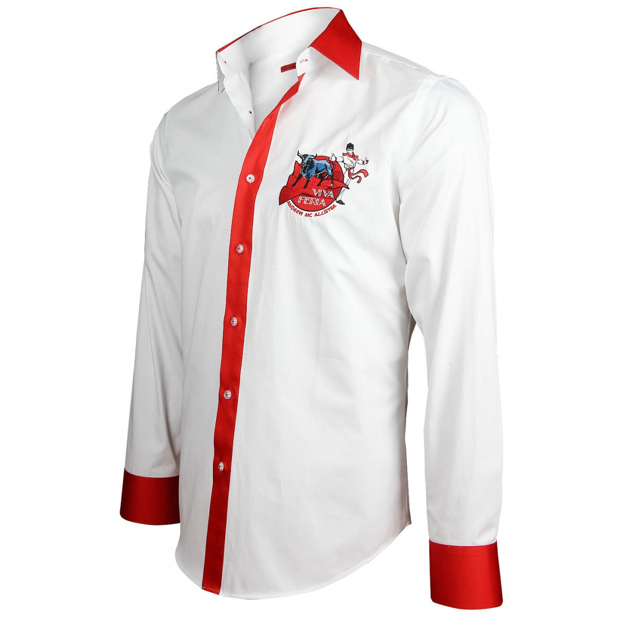 Chemise brodée FERIA Andrew Mc Allister Y6AM1 blanc
