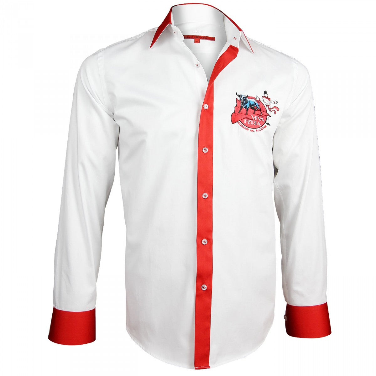 Chemise brodée FERIA Andrew Mc Allister Y6AM1 blanc