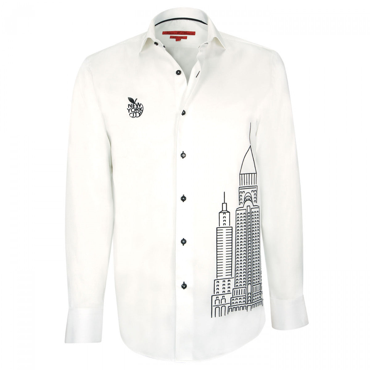 Chemise brodéeNEW YORK Andrew Mac Allister YP3AM1 blanc