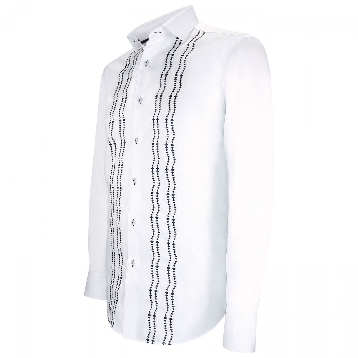Chemise brodée satin de coton BROIDERY-AA15AM1 blanc
