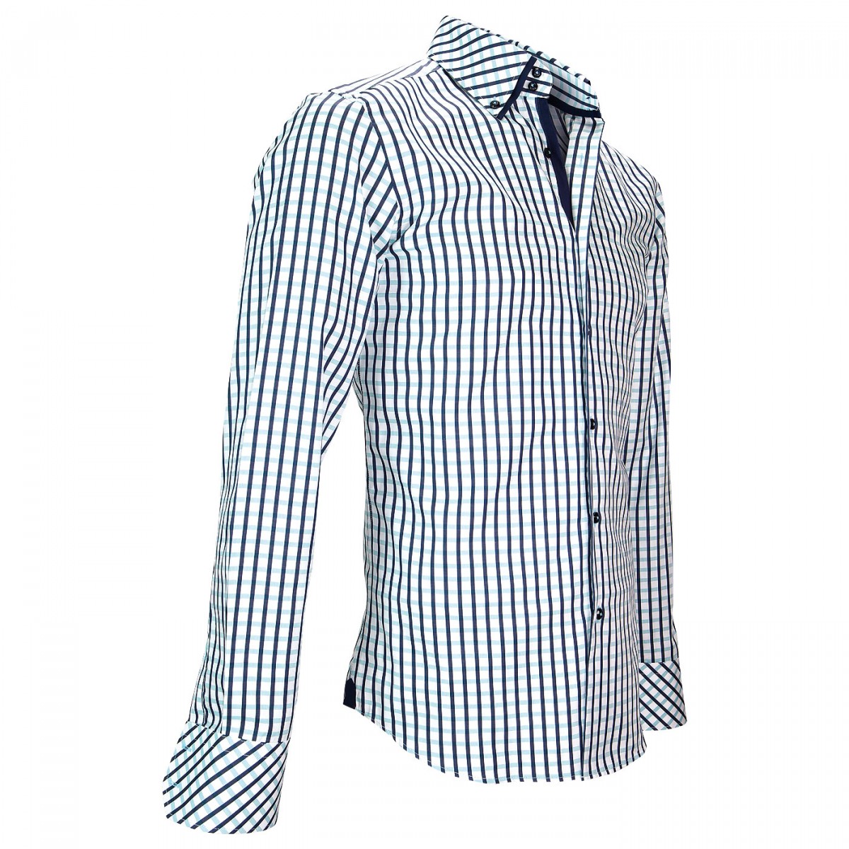 Chemise casualSHEFFIELDS Andrew Mac Allister XP5AM3 blanc bleu