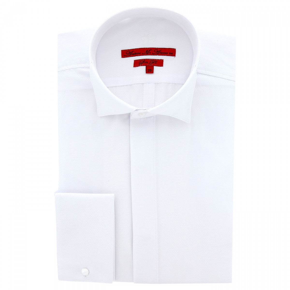 Chemise cintrée col cassé tissu armuré AB3AM1 blanc