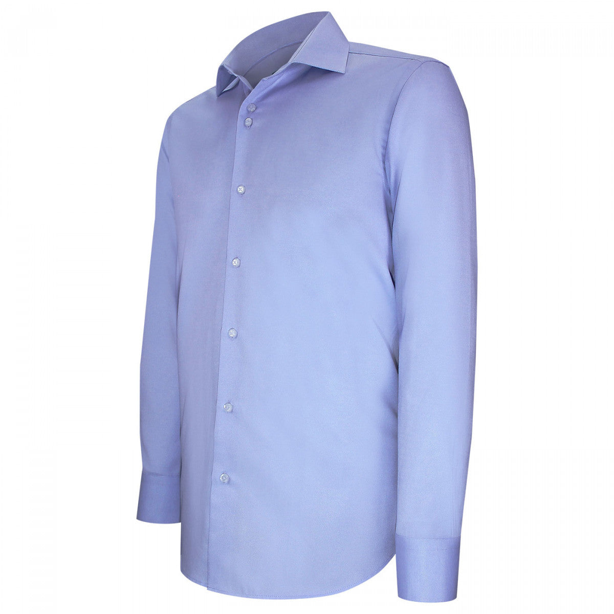 Chemise coupe ajustée tissu armuré uni CUCITO AB3EB4 bleu