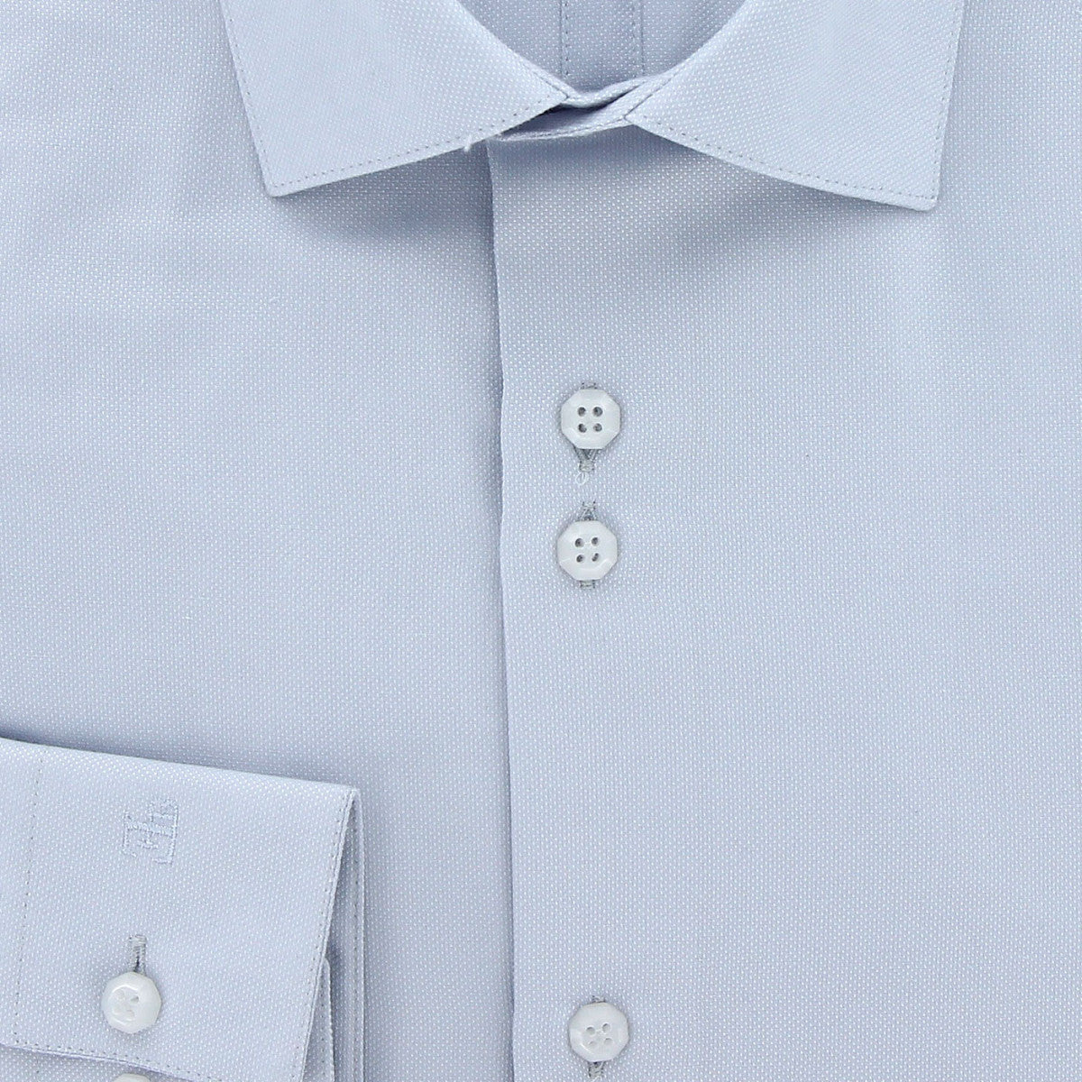 Chemise coupe ajustée tissu armuré uni CUCITO AB3EB2 gris