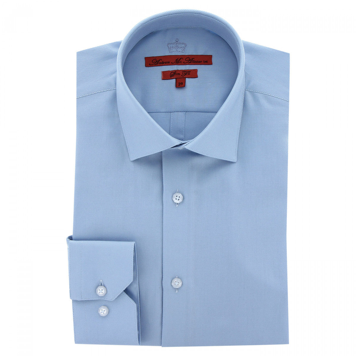 Chemise cintrée en coton sergé uni AE13AM1 bleu