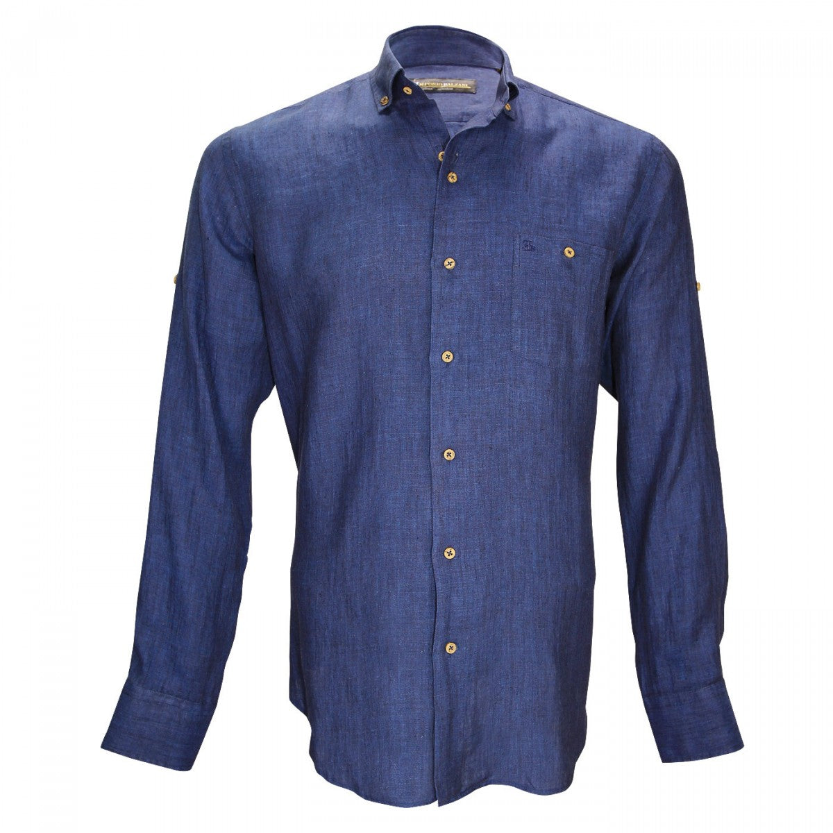 Chemise 100% linSAN REMO Emporio balzani L3EB4 bleu