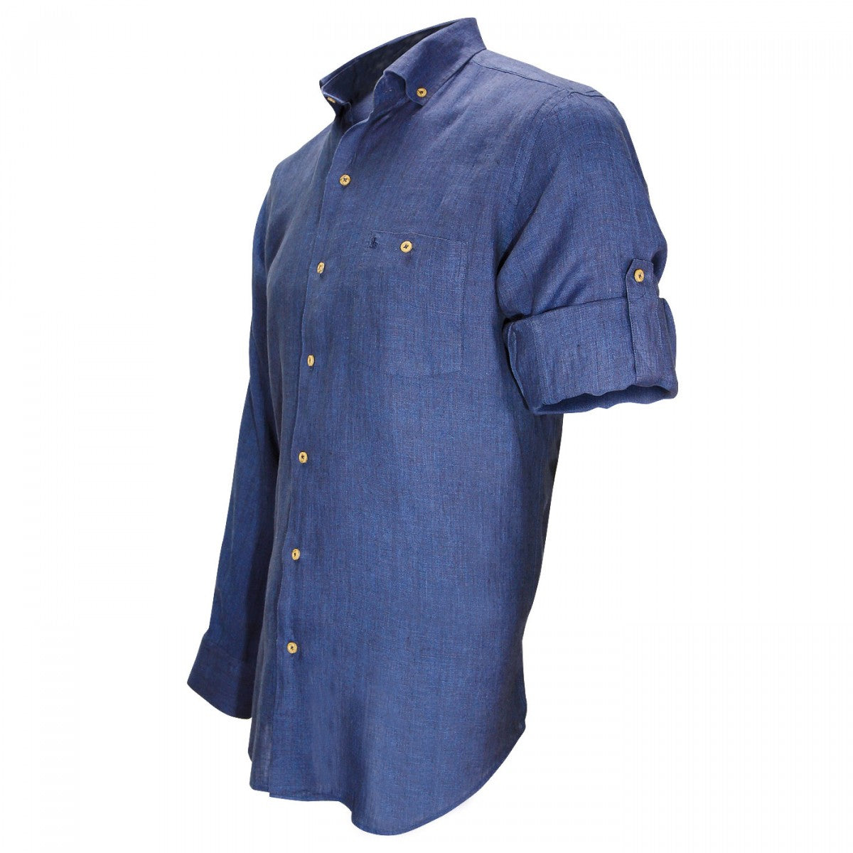 Chemise 100% linSAN REMO Emporio balzani L3EB4 bleu