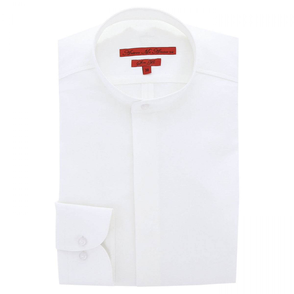 Chemise gorge cachée col mao sonny Andrew Mac Allister CA2AM2 blanc
