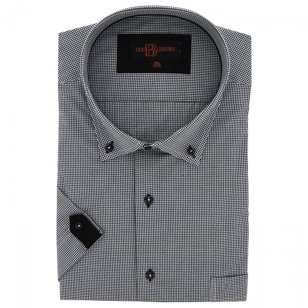 Chemisette forte taille à motifs vichy piastre-aa4dbmc3 noir
