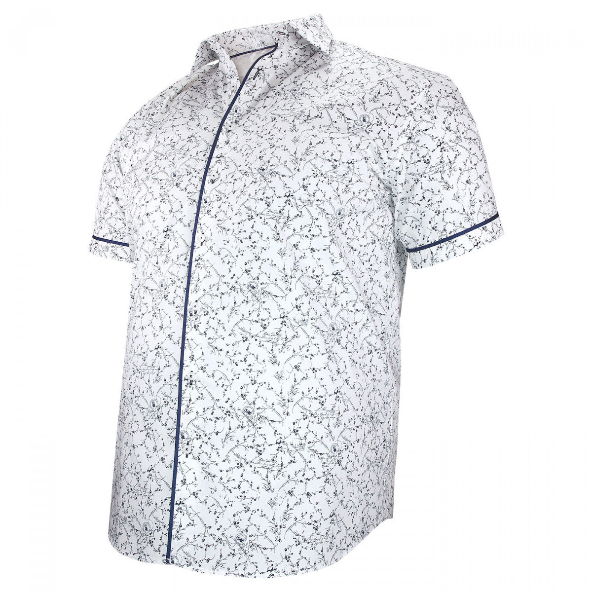 Chemisette forte taille à tissu imprimé VEGELI AE3DBMC1 blanc