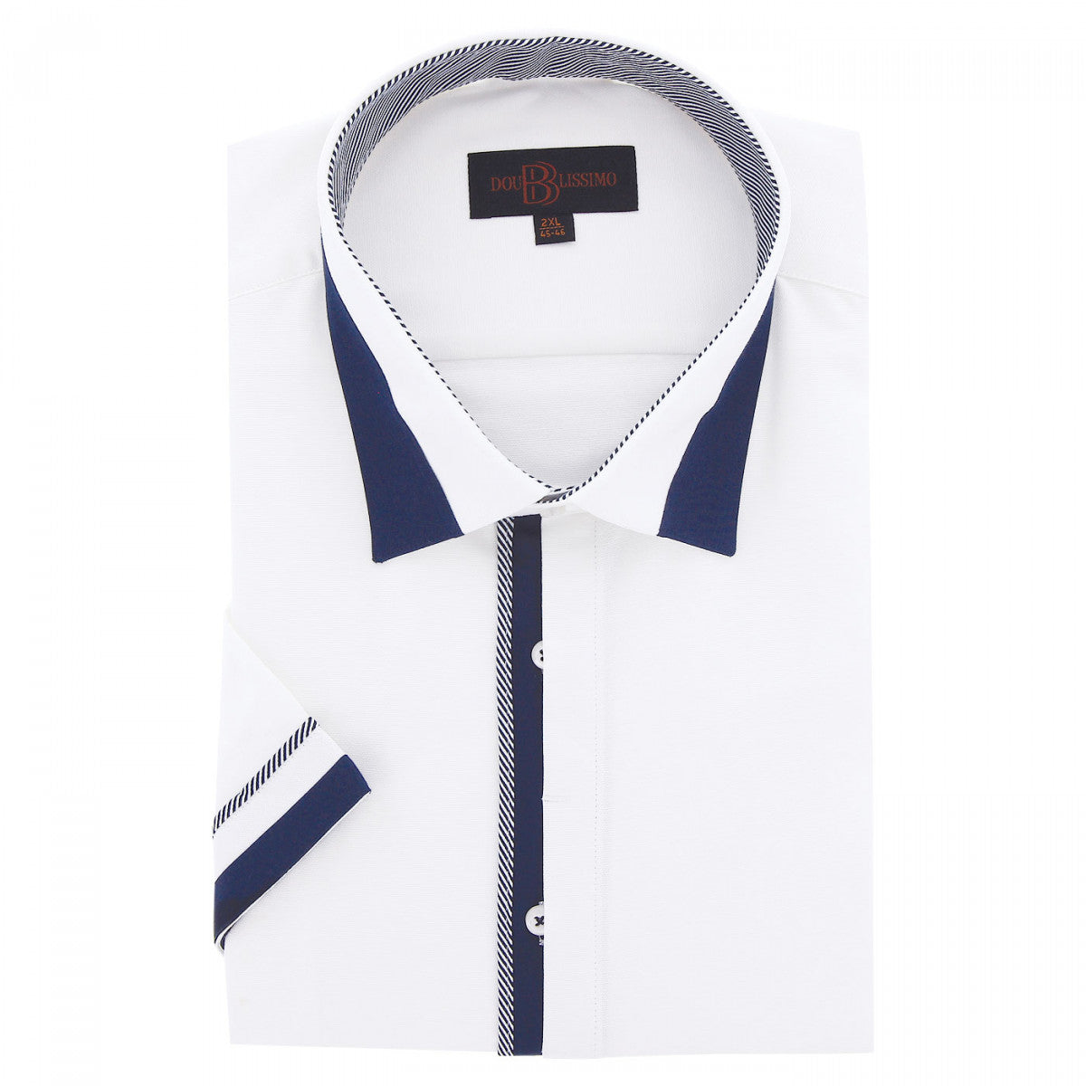 Chemisette forte taille AD5DBMC1 blanc bleu marine