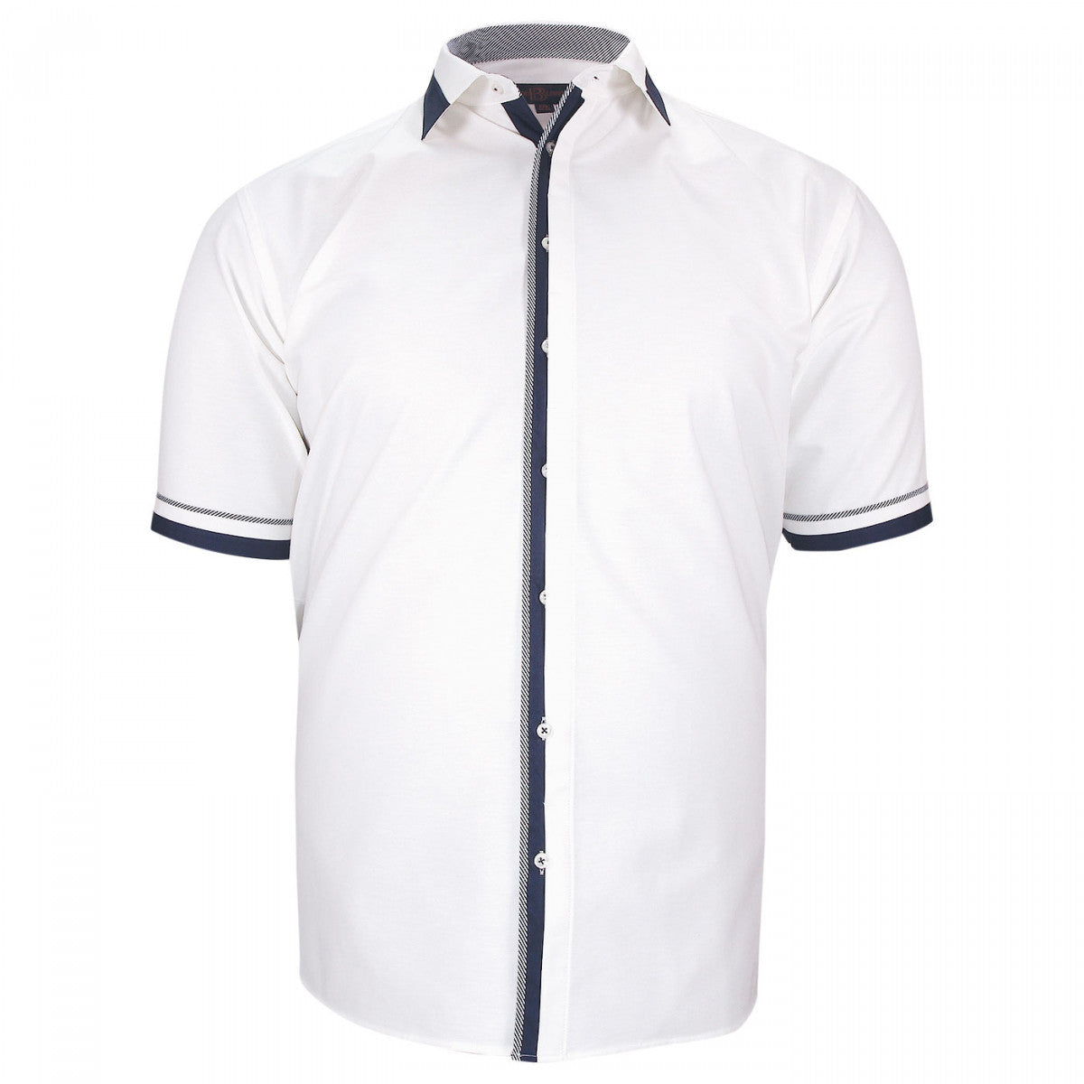Chemisette forte taille AD5DBMC1 blanc bleu marine