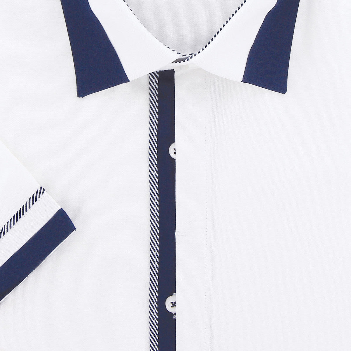 Chemisette forte taille AD5DBMC1 blanc bleu marine