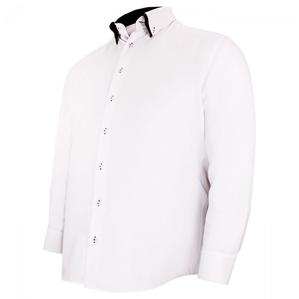 Chemise forte taille double col AB3DB3 blanc noir