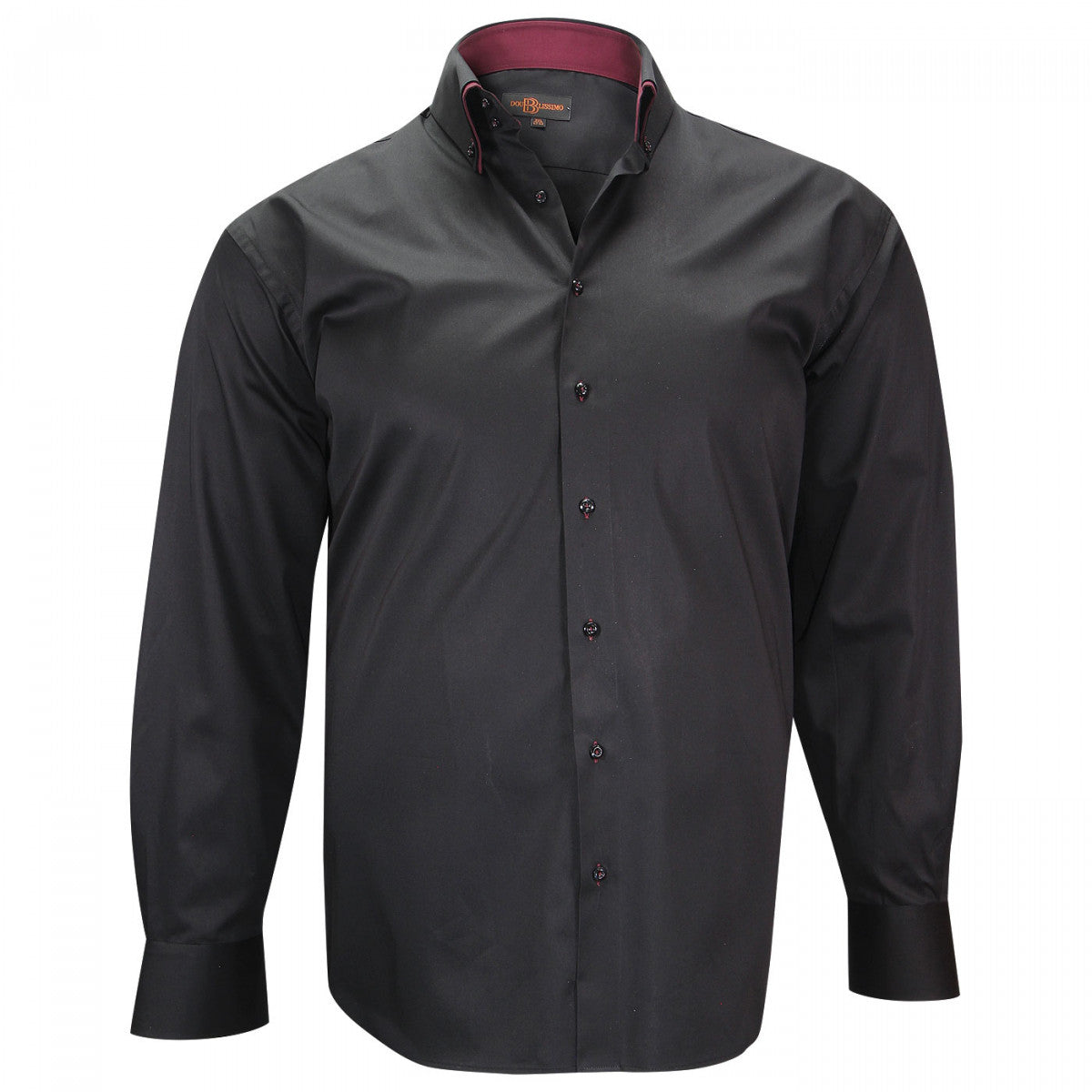 Chemise double col noir