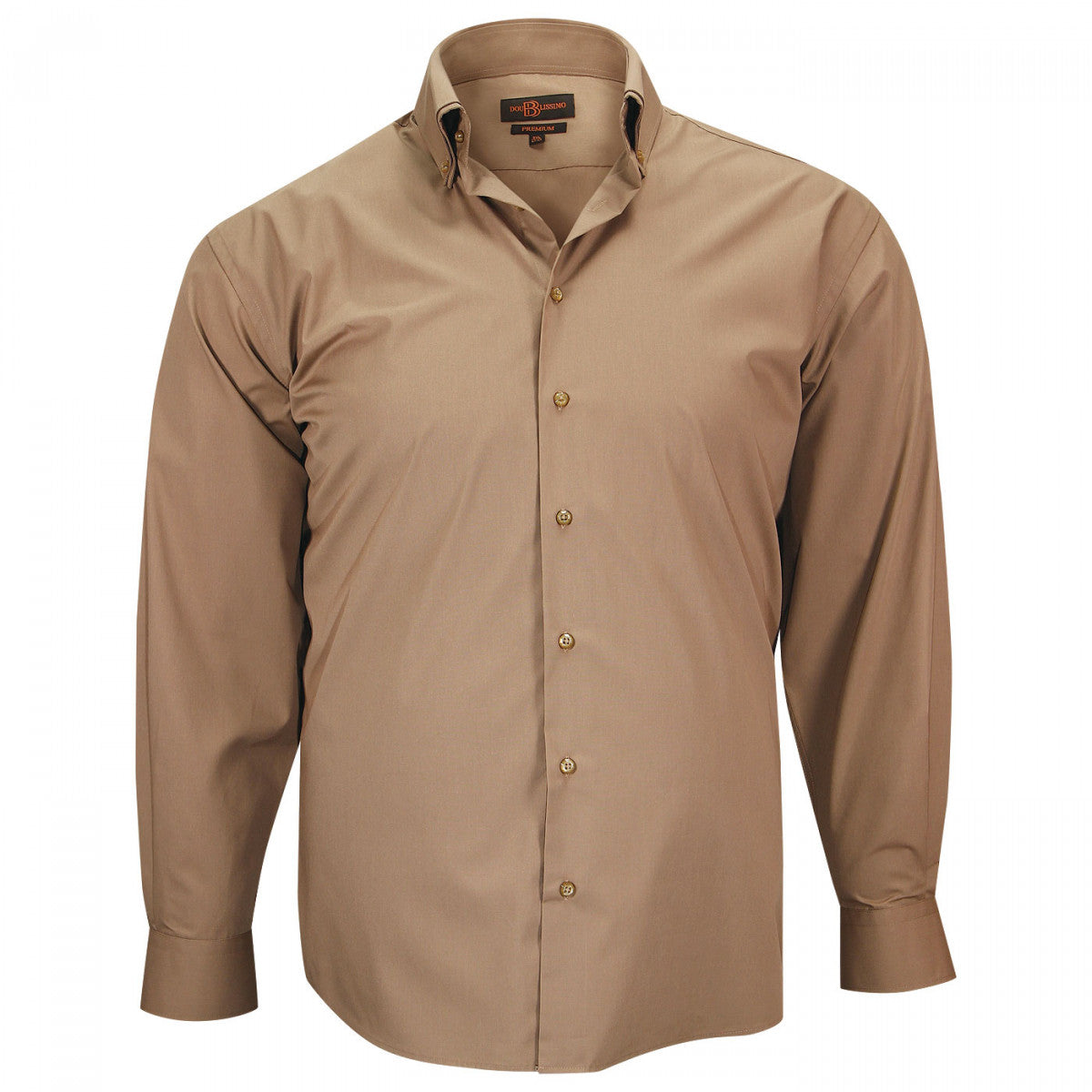 Chemise double col marron