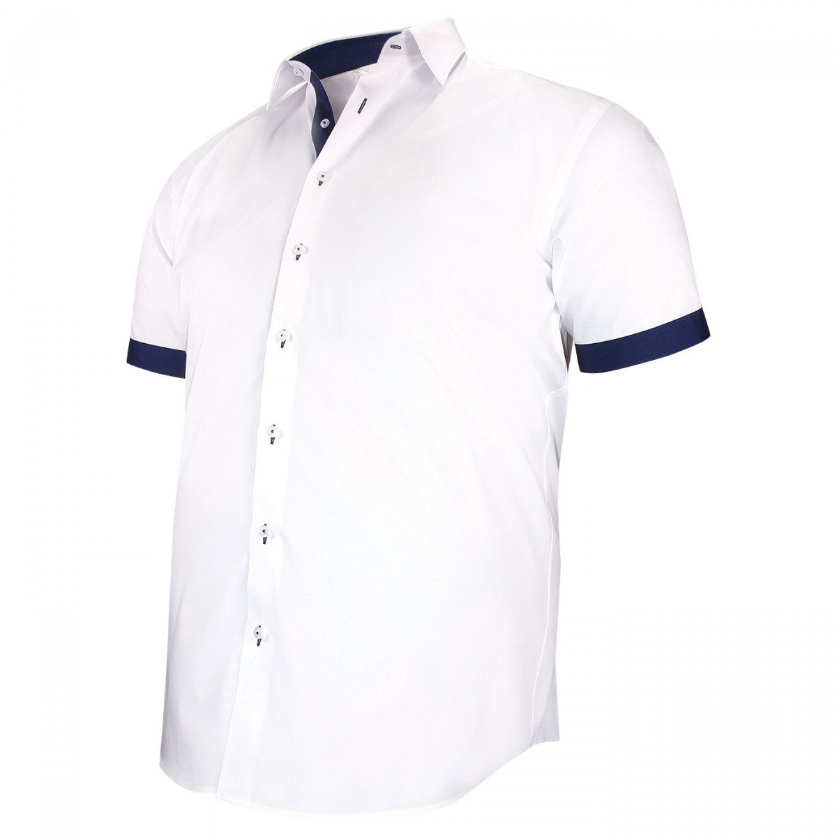 Chemisette grande taille à tissu uni contrasté RIVERA AE8DBMC1 blanc