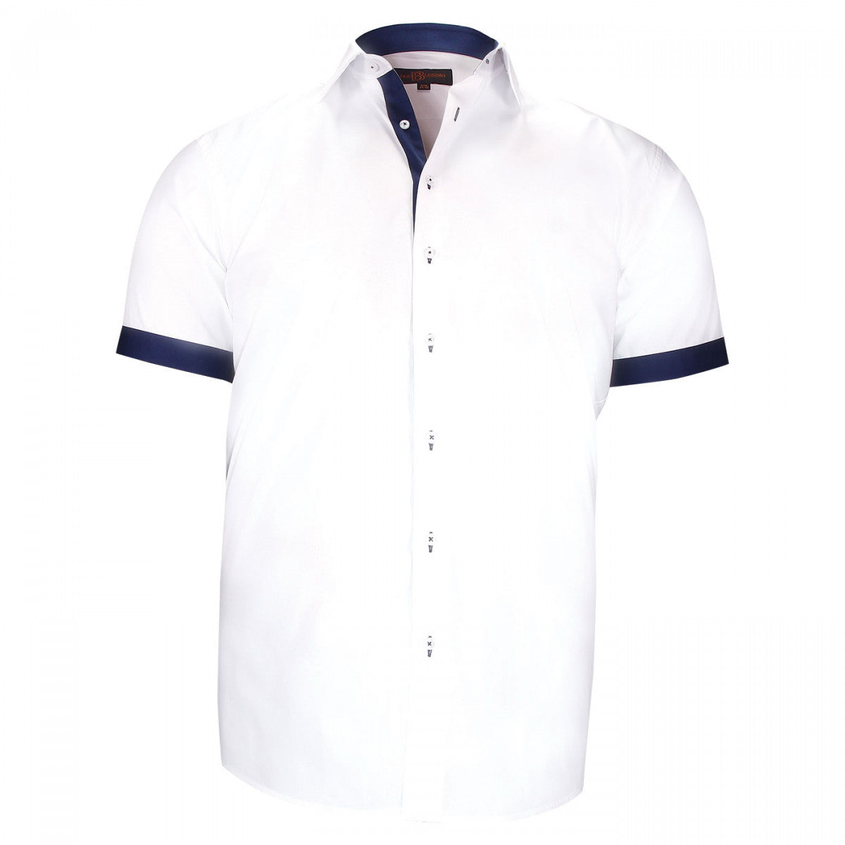 Chemisette grande taille à tissu uni contrasté RIVERA AE8DBMC1 blanc
