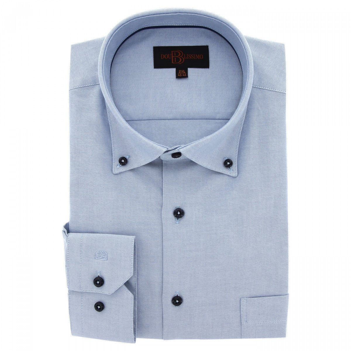 Chemise forte taille oxford à col boutonné BOTONNI AE12DB1 bleu