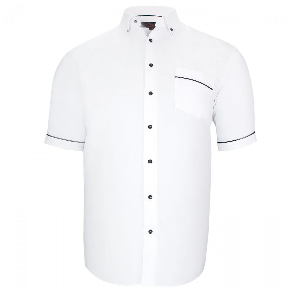 Chemisette forte taille AD3DBMC3 blanc bleu marine