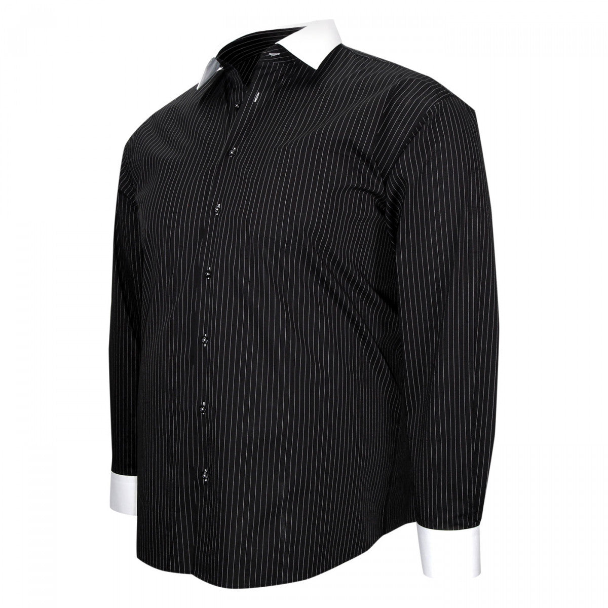 chemise repassage facile noire borsalo-gt-c1db1 noir