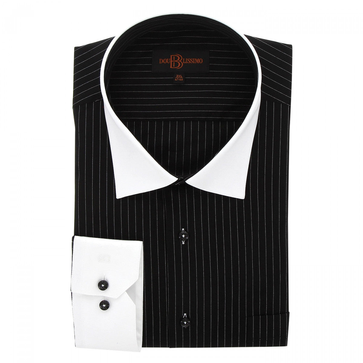 chemise repassage facile noire borsalo-gt-c1db1 noir