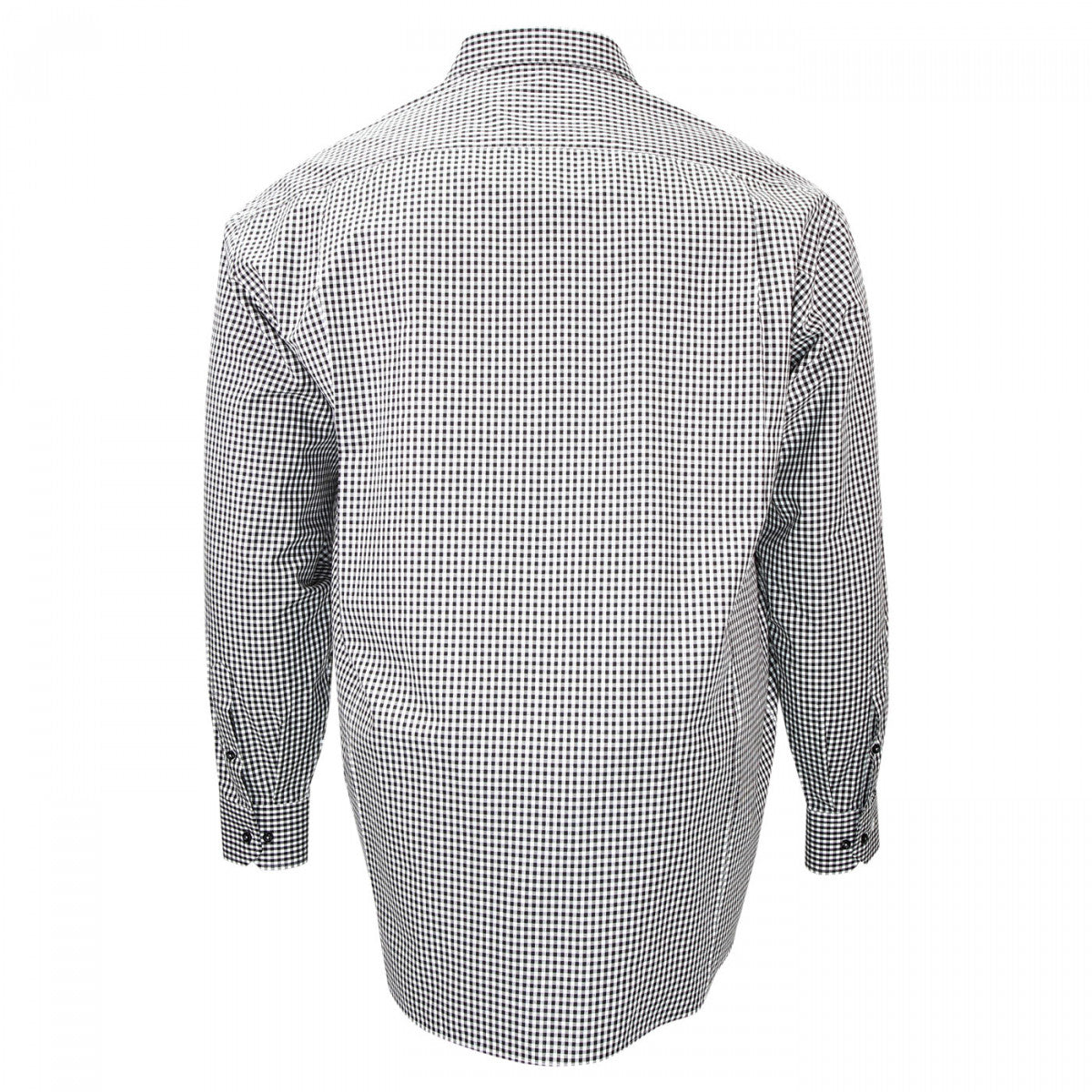chemise repassage facile vichy-gt-c5db1 blanc noir