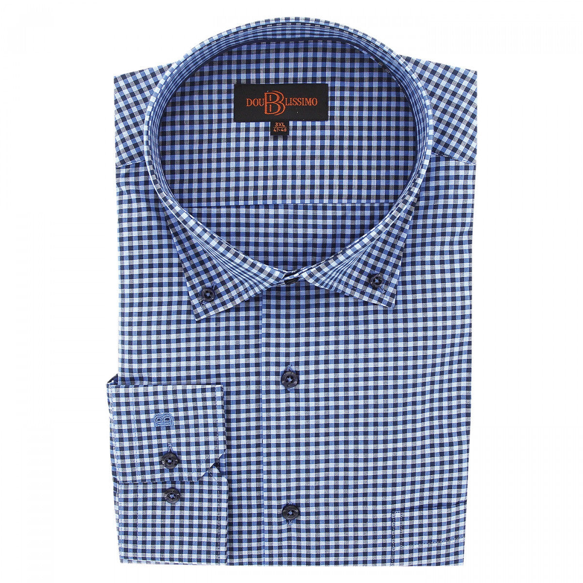 chemise repassage facile vichy-gt-c5db2 bleu