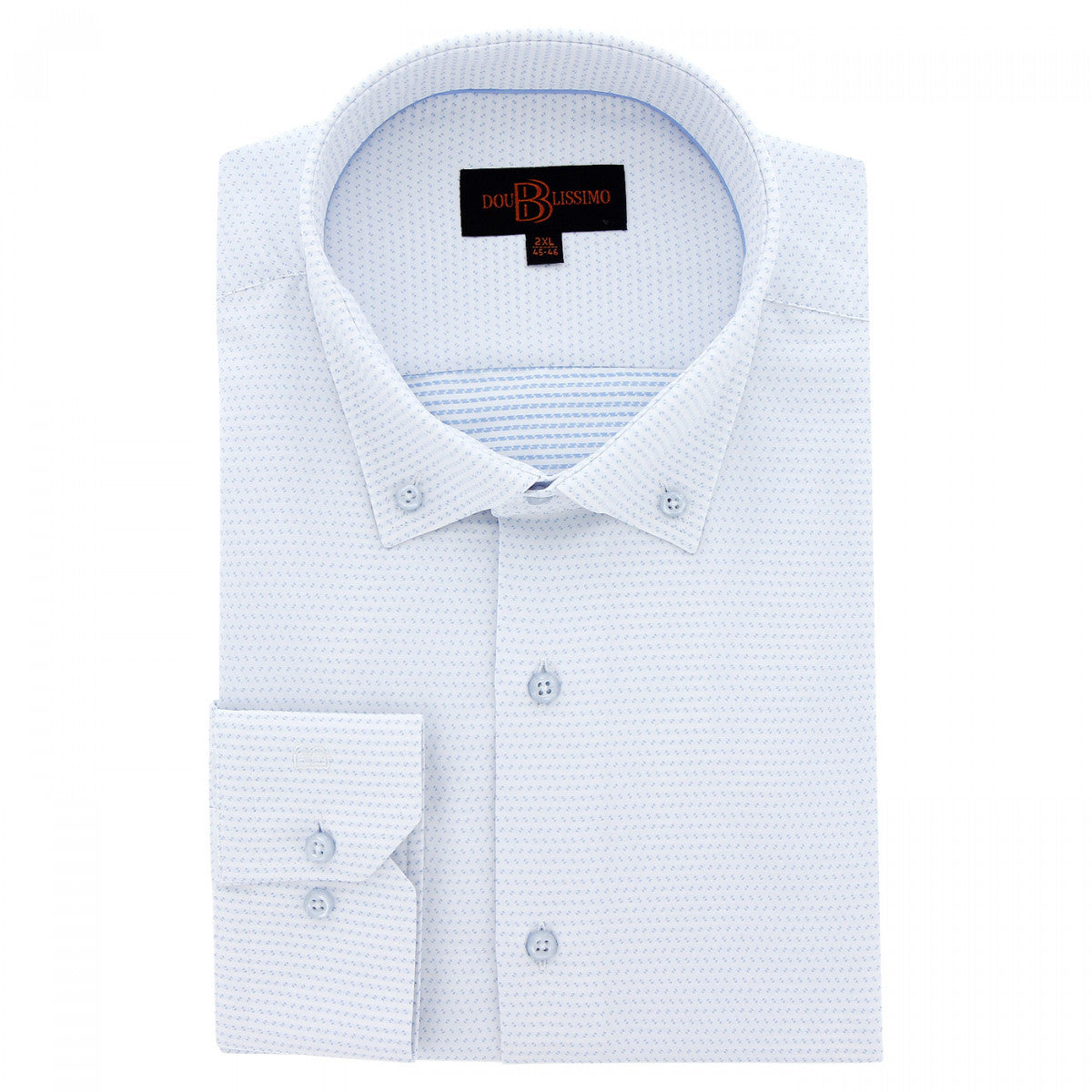 Chemise forte taille tissus premium AD2DB1 blanc bleu ciel