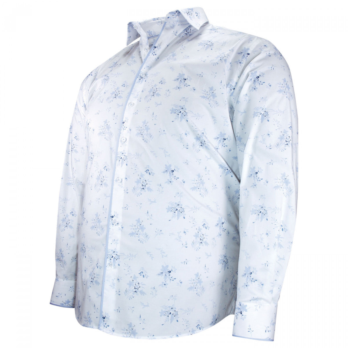 Chemise forte taille tissu imprimé FIOBLU AE1DB1 blanc