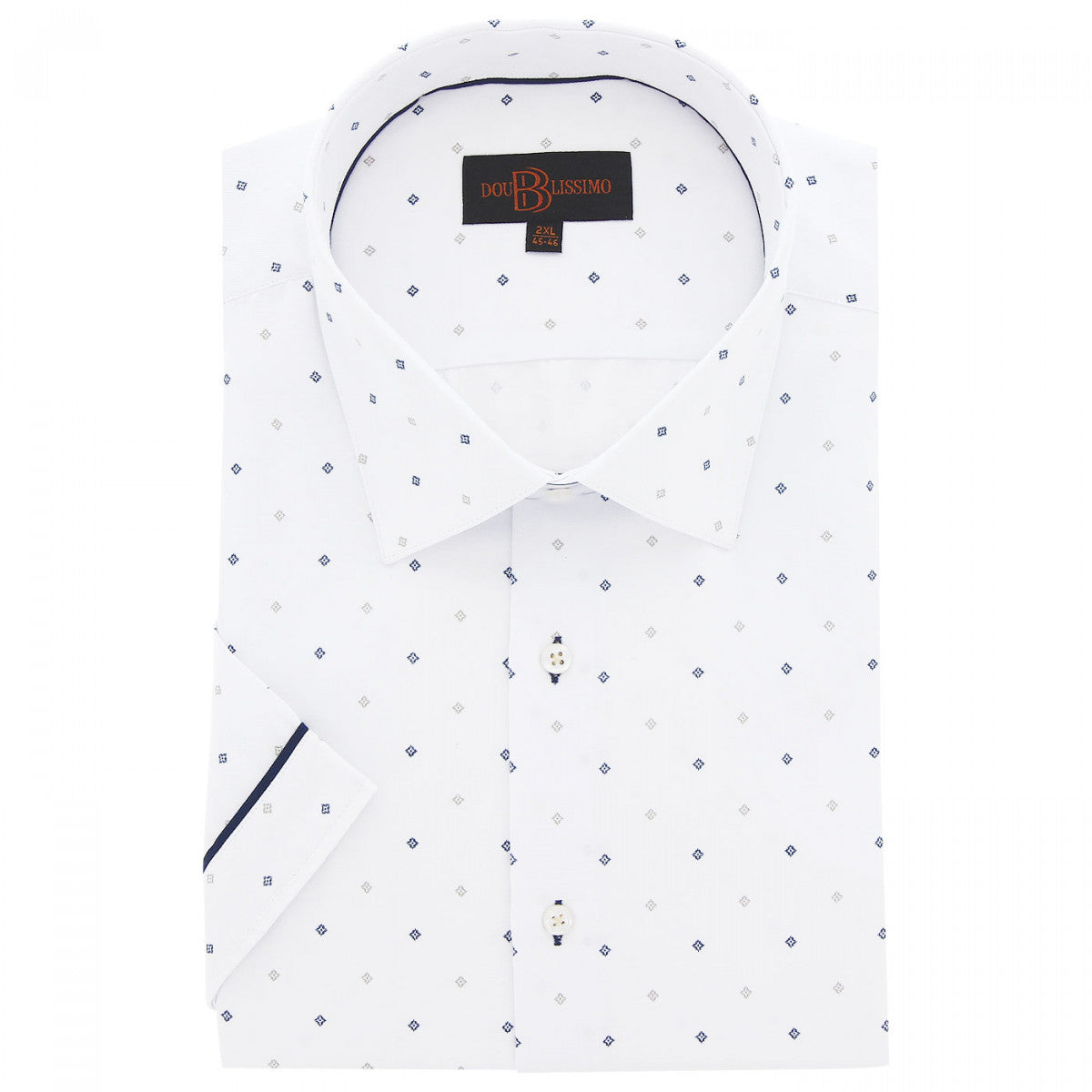 Chemisette forte taille AD4DBMC6 blanc bleu marine