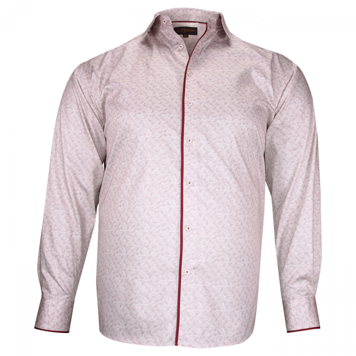 Chemise forte taille tissu imprimé PAISLO AE2DB1 blanc rouge