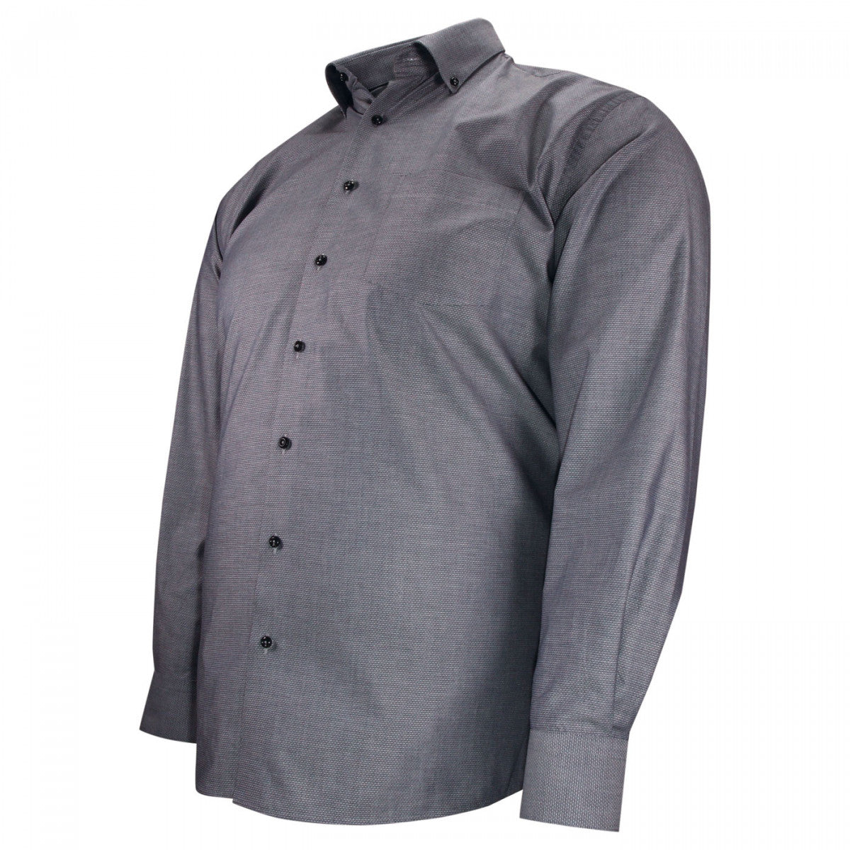 Chemise forte taille tissu texturé à col boutonné ARMATONI AE13DB1 gris