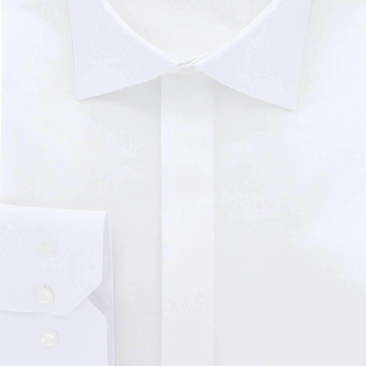 Chemise forte taille tissu texturé à gorge cachée DINOZZE AE11DB1 blanc